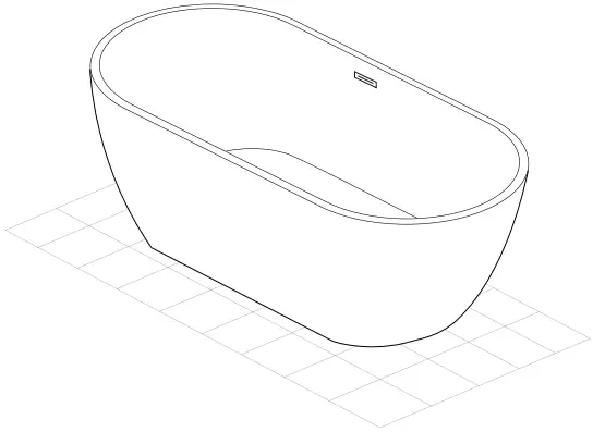 GETPRO Acrylic Oval Flatbottom Freestanding Bathtub A01