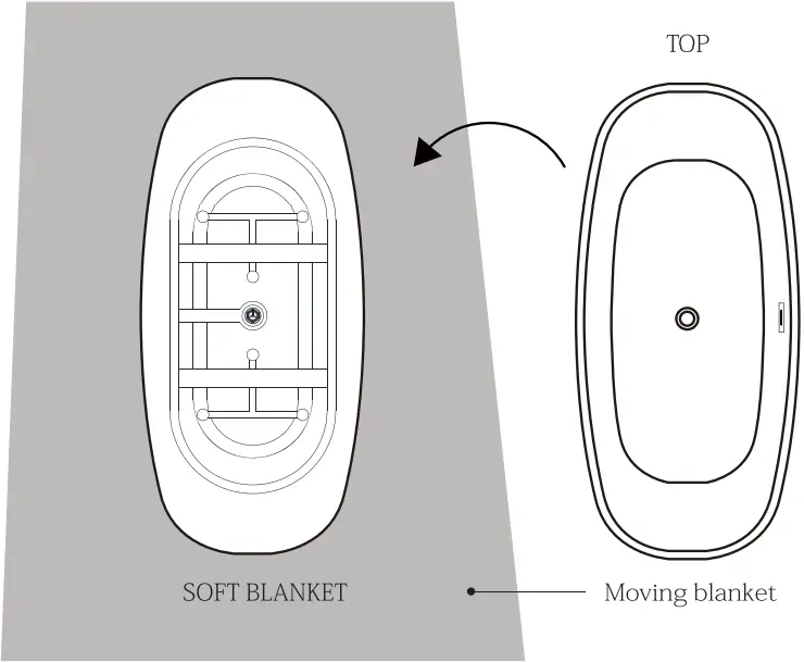 GETPRO Acrylic Oval Flatbottom Freestanding Bathtub C04