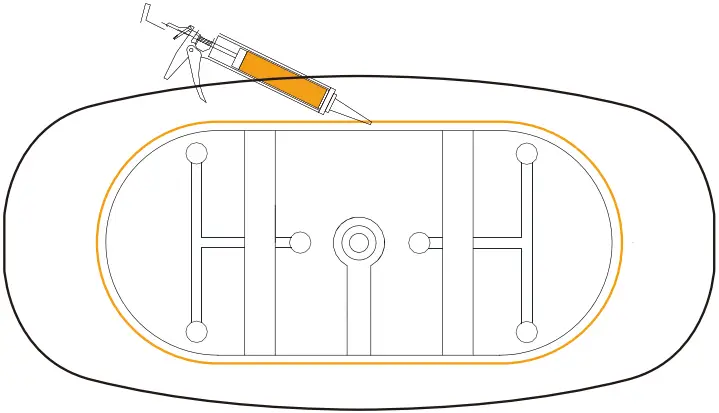 GETPRO Acrylic Oval Flatbottom Freestanding Bathtub D01