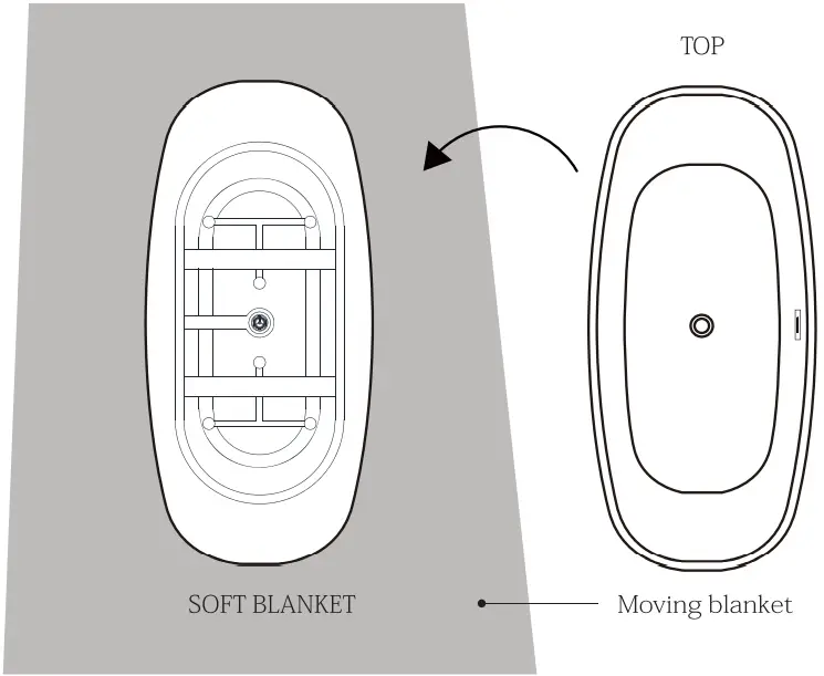 GETPRO Acrylic Oval Flatbottom Freestanding Bathtub D06