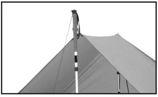 Tie a guyline to the
central loop