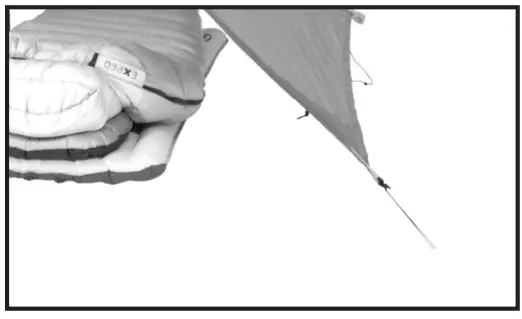 Stake down the front
corners