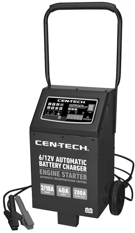 CEN TECH 6 12V Automatic Battery Charger with Engine Jump Start