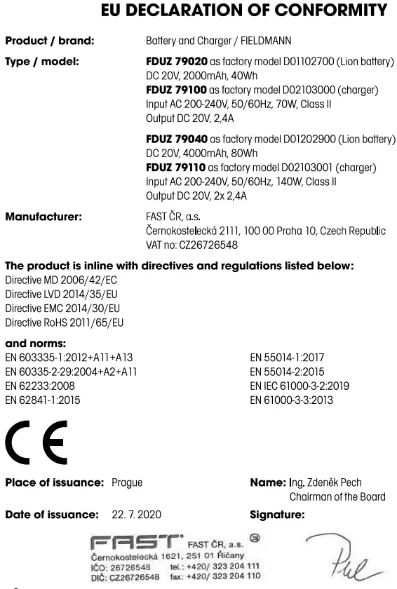 FIELDMANN FDUZ 79040 20V Rechargeable Battery-fig2