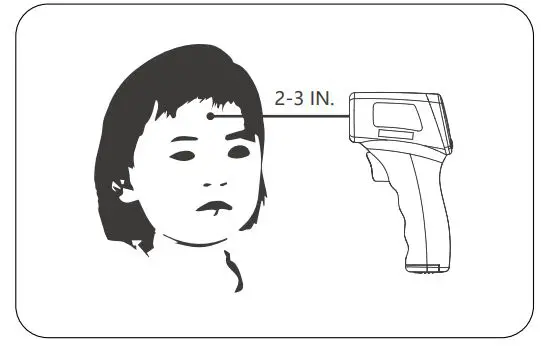 Aluratek ADIT01F Non-Contact Forehead Thermometer - Keep distance of 2-3 inches from thermometer