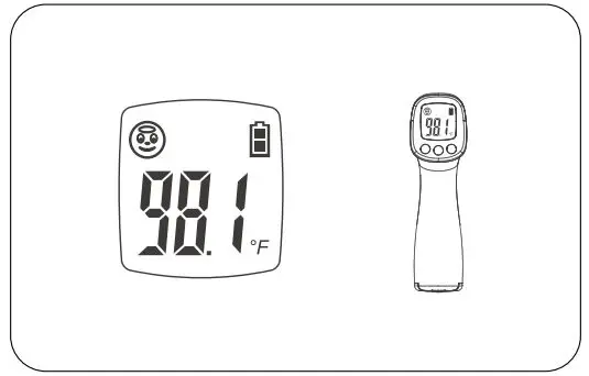 Aluratek ADIT01F Non-Contact Forehead Thermometer - Reading displays on the screen after successful measurement