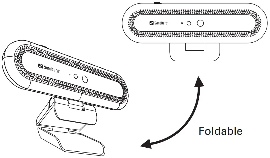 Sandberg 133-99 USB Face Recognition Webcam 1080P HD - Foldable