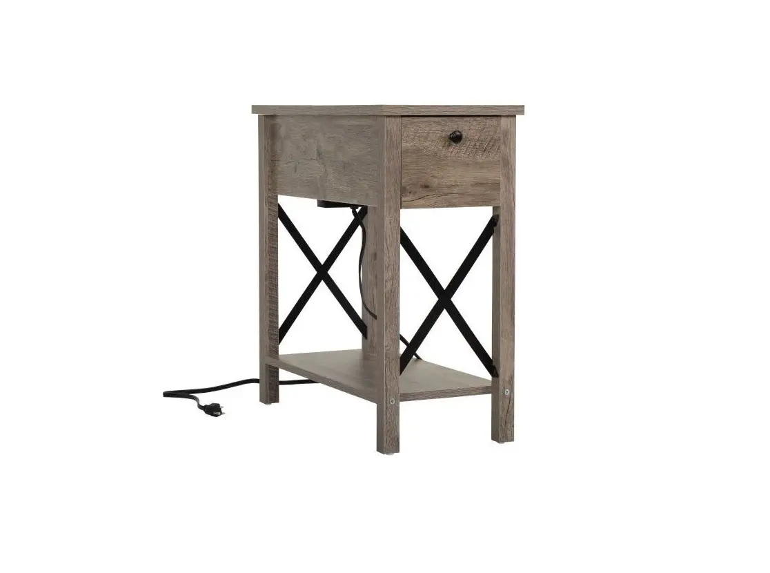 Jaxsunny Hg61w1226 Rustic X Shape Flip Top Table Thin Side Table User Manual