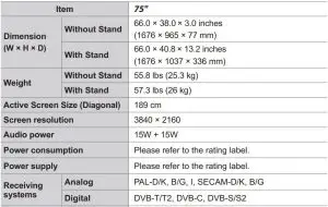 FIG 20 Specifications