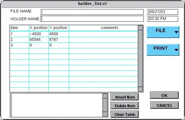 The Holder List Panel