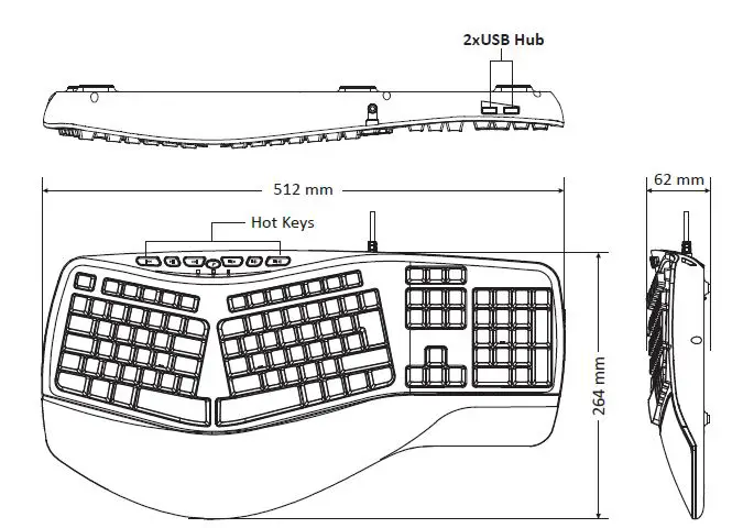 perixx PERIBOARD-312 Etgonomic Backlit Keyboard fig1