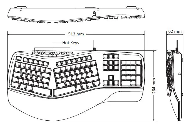 perixx PERIBOARD-312 Etgonomic Backlit Keyboard fig2