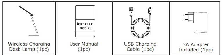 V TAC 8604 LED Table Lamp with Wireless- PACKAGE CONTENTS