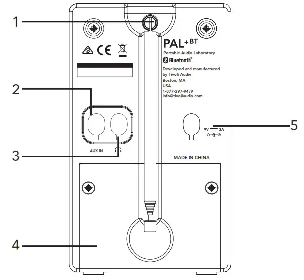 Tivoli Audio 34543374 PAL BT Portable Audio Laboratory- Rear Panel