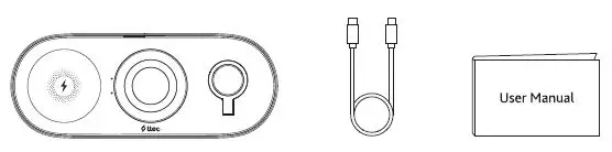 ttec HBCV000014FNBF AirCharger Trio 3-In-1 Wireless Charger + Type-C Cable fig 1