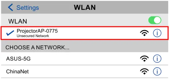 WiFi Connection and iOS Cast