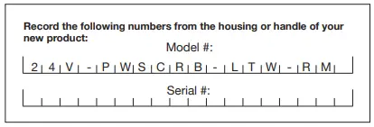 Model + Serial Numbers