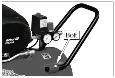 Clarke Rebel 65 110V Air Compressor - handle