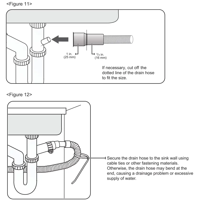 SAMSUNG DW80N3030 Series 24 Inch Wide 15 Place Setting Energy Star Rated Built-In Semi Integrated Dishwasher Installation Guide - Figure 11,12