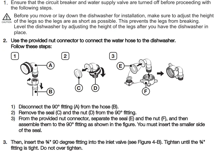 SAMSUNG DW80N3030 Series 24 Inch Wide 15 Place Setting Energy Star Rated Built-In Semi Integrated Dishwasher Installation Guide - PREPARING THE DISHWASHER