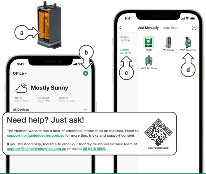 HOLMAN WX1 Tap Timer and Wi Fi Hub Setup Apps - Overview 16