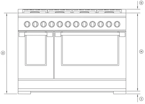 FISHER PAYKEL RGV3 488 48 Inch Freestanding Professional Gas Range - FRONT 2