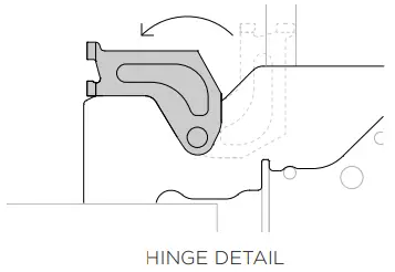FISHER PAYKEL RGV3 488 48 Inch Freestanding Professional Gas Range - HINGE DETAIL