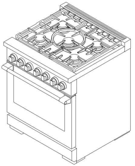 FISHER PAYKEL RGV3 488 48 Inch Freestanding Professional Gas Range - ISOMETRIC