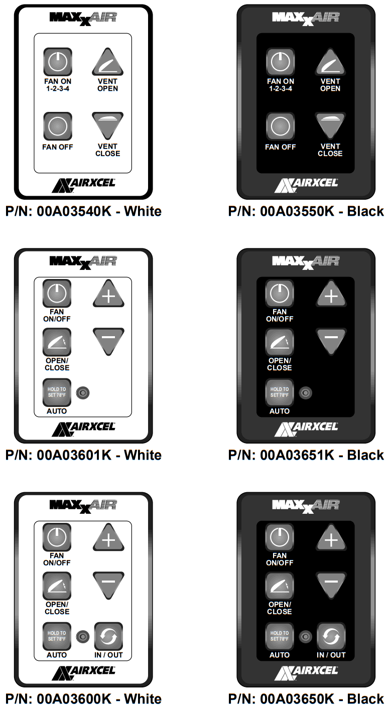 MAXXAIR 03650K Ventilation Solutions Roof Vent Remote Control