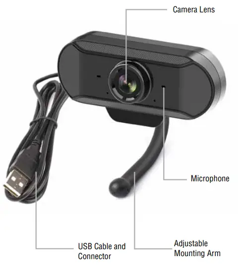 volkano Full HD 1080P USB Webcam IDENTIFYING PARTS