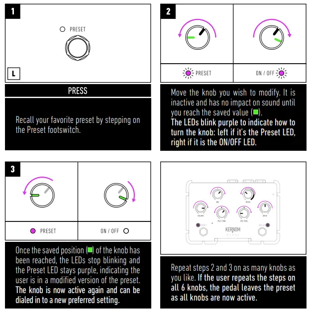 KERNOM RIDGE Analog Overdrive Pedal - FAVORITE PRESET