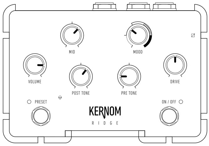 KERNOM RIDGE Analog Overdrive Pedal - FRONT PANEL