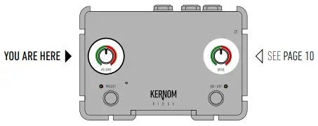 KERNOM RIDGE Analog Overdrive Pedal - normal mode