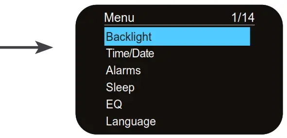 i-box Melody DAB DAB+ FM Portable Radio - System menu