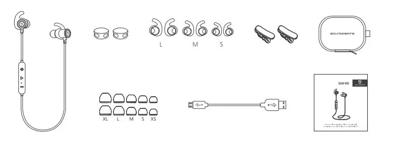 SOUNDPEAETS Q30 HD Earphones-Package Content