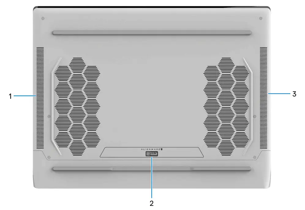 Alienware x15 R2 Slim Gaming Laptop - Bottom