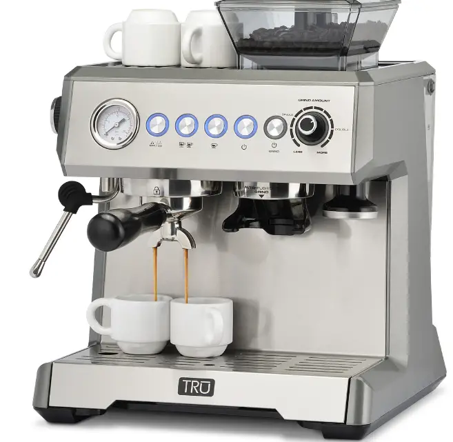 CM-7301 All-in-One Espresso Maker with Grinder and Steam Wand