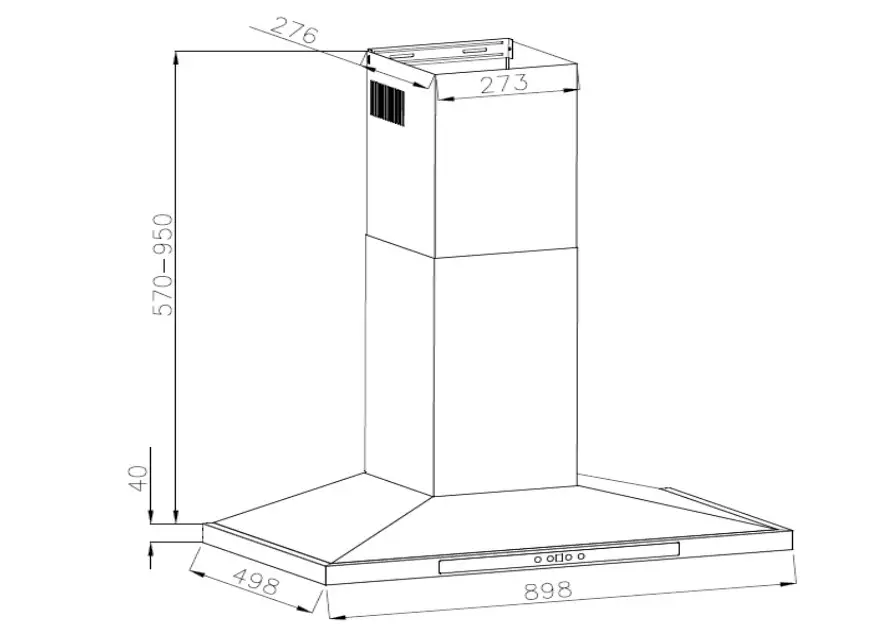 VOGUE APPLIANCES 330494 T-Canopy Rangehood - Figure 1