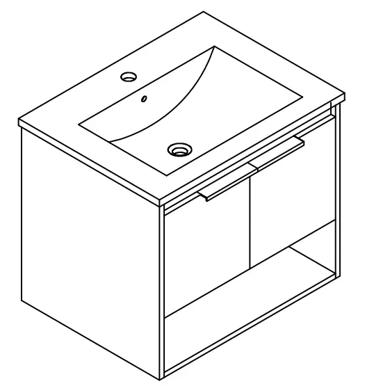 TUNUO JMJ-BCB-42 Wall Mount Bath Vanity