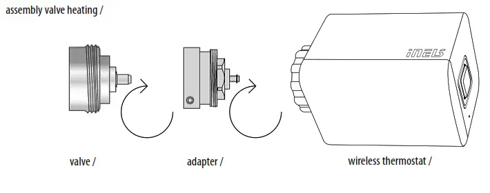 inELS RFATV 2 Wireless Thermo Valve - adapter