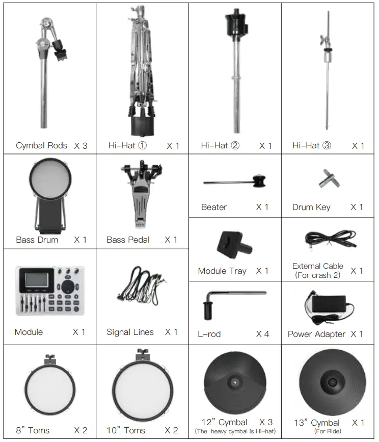 AVATAR SD201-3SH Drum Kit - Fig 1