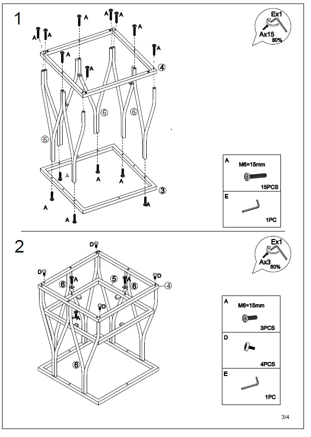 Tribesigns TJHD-QP-1613X2 Gold Short Square White Faux Marble Veneer Wood End Table FIG (2)