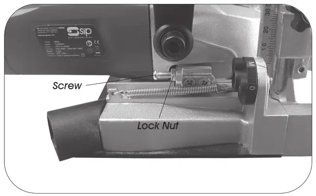 sip 07904 Biscuit Jointer - ADJUSTING THE PLUNGE DEPTH