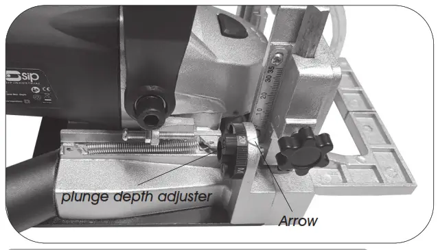sip 07904 Biscuit Jointer - SETTING THE HEIGHT