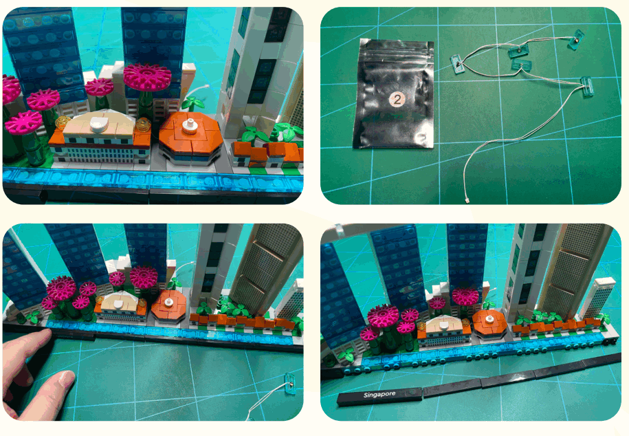 GAME OF BRICKS 21057 Light Kit for Singapore - Fig 2