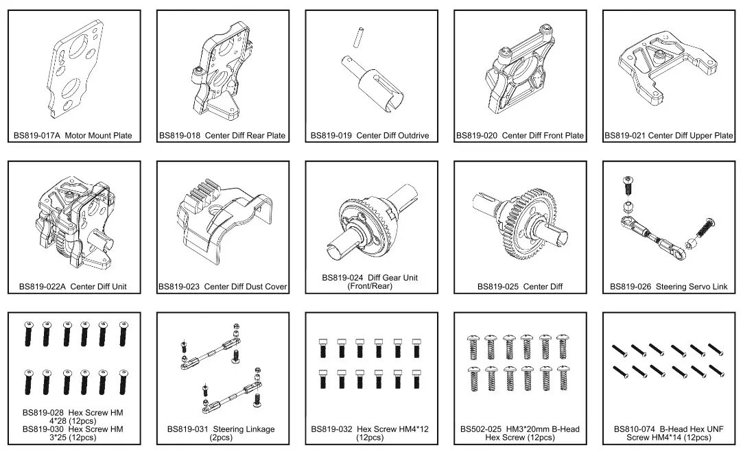 REDCAT LAND SIDE XT - PARTS IDENTIFICATION 2