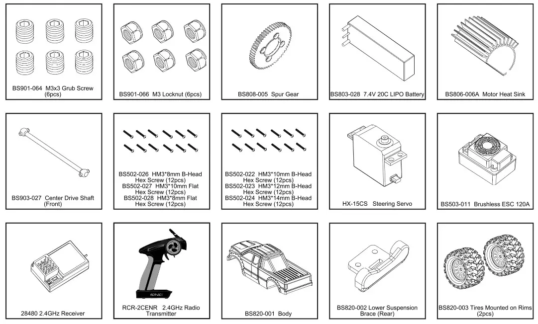 REDCAT LAND SIDE XT - PARTS IDENTIFICATION 4