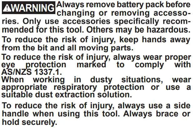 milwaukee M18 Fuel 26 MM SDS Plus Rotary Hammer User Manual - OPERATION