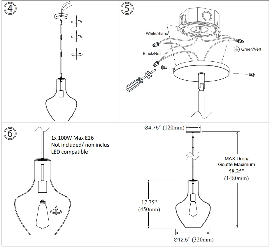 Dainolite-PTL-121P-Petalite-Black-Modern-Contemporary-Clear-Glass-Teardrop-Pendant-Light-FIG2
