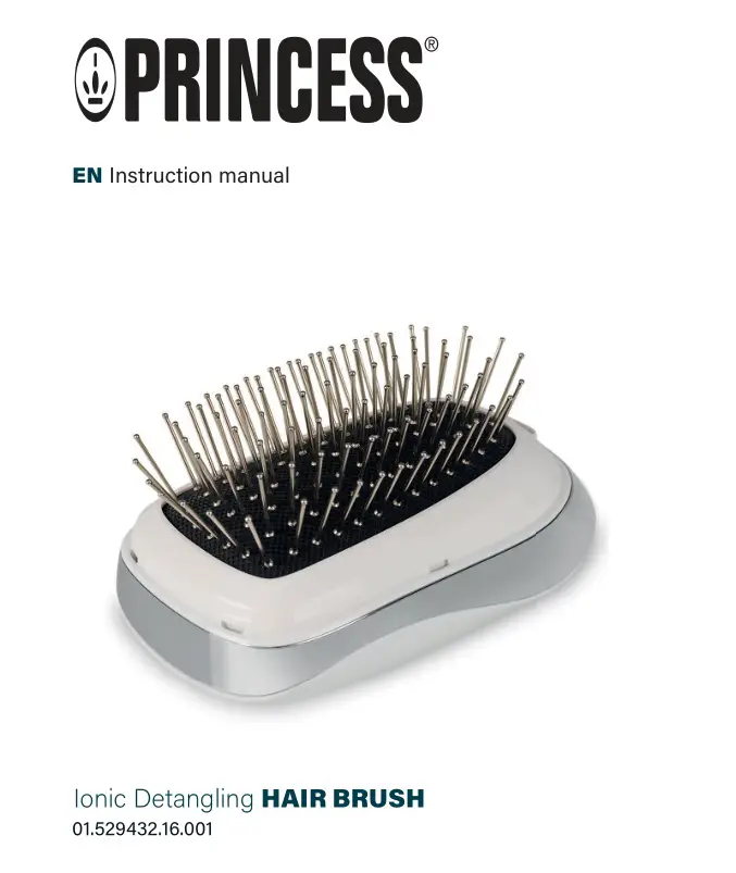 PRINCESS 01.529432.16.001 Hair Brush Instruction Manual